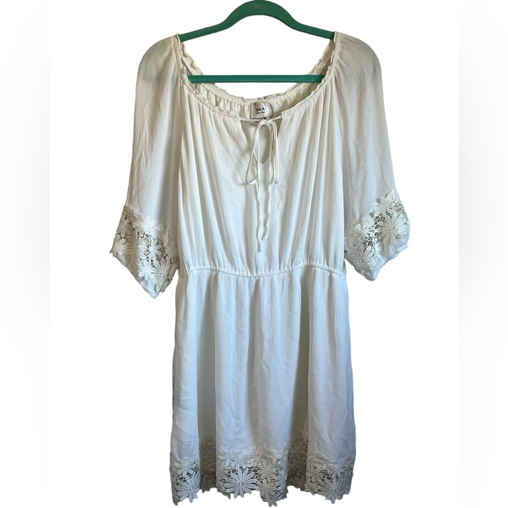 ECI New York White Lace Trim Dress